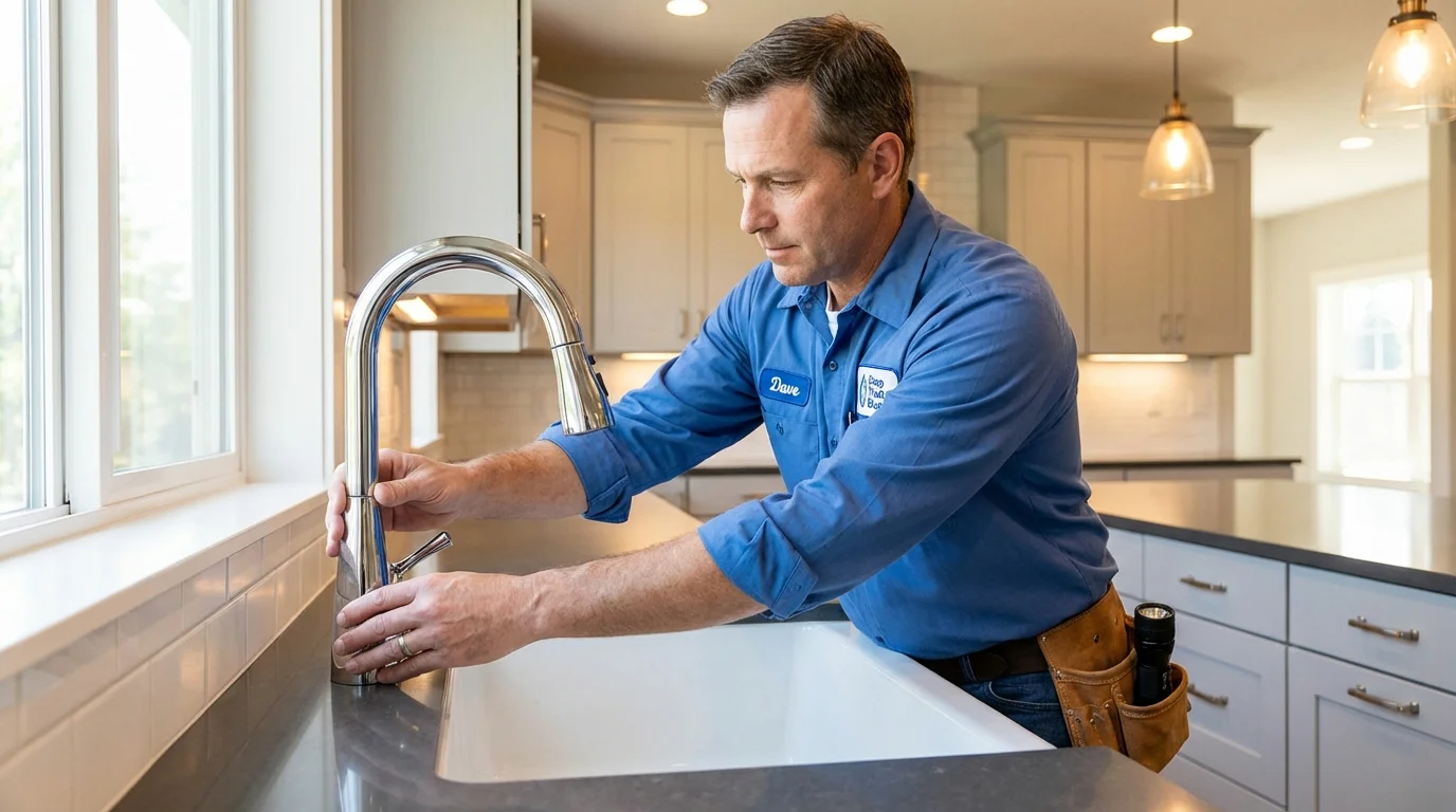 Kitchen faucet installation by Johns Plumbing LLC in Avenel